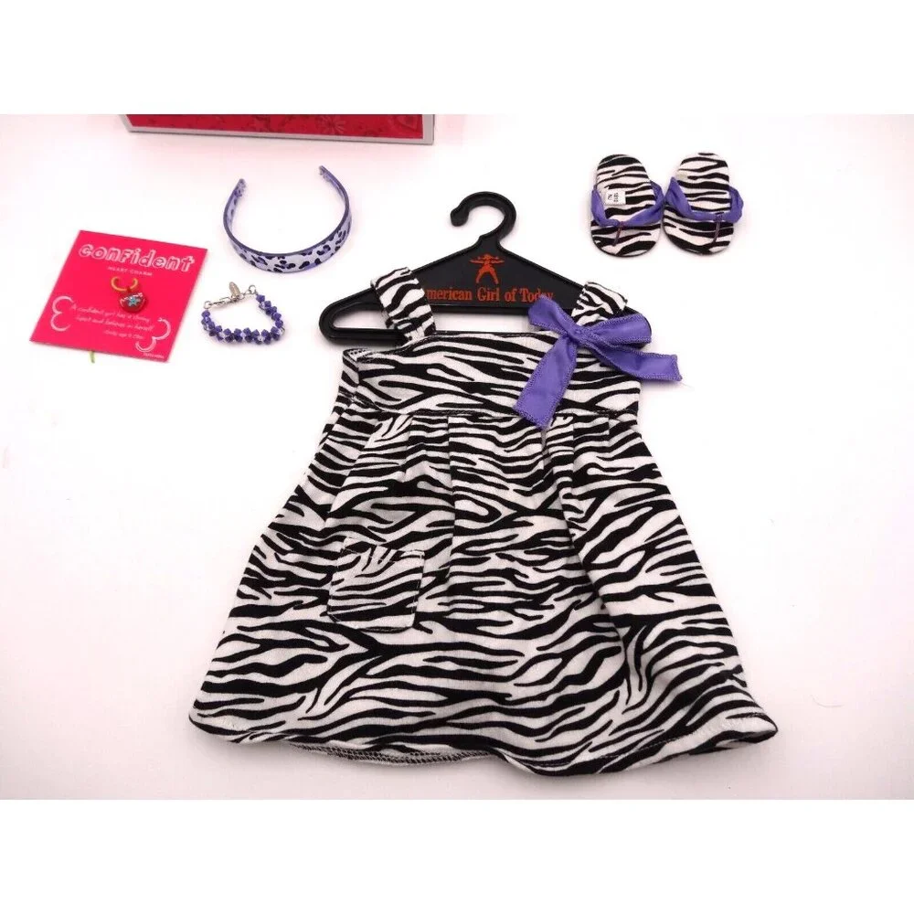 American Girl SAFARI SUNDRESS RETIRED NEW In Box Dress Charm Hanger Sandals Head